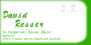 david resser business card